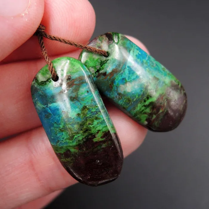 Natural Parrot Wing Chrysocolla Earring Pair Drilled Freeform Earring Pair E1722 Intrinsic Trading Earrings Natural Parrot Wing Chrysocolla Earring Pair Drilled Freeform Earring Pair E1722 Intrinsic Trading Earrings