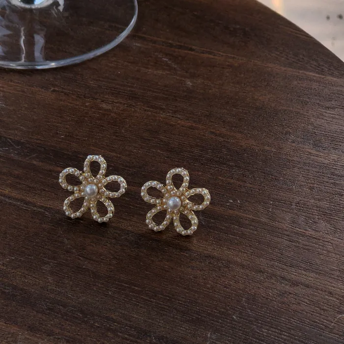 Pearl Flower Earring Studs Refined by AnnaKaci Earrings
