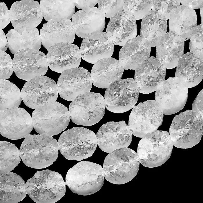 Pristine Icy White Natural Rock Quartz Druzy Beads Drusy Beads 8mm 10mm Oval Drilled Crystal Beads Perfect for Earrings 155 Strand Intrinsic Trading Earrings Pristine Icy White Natural Rock Quartz Druzy Beads Drusy Beads 8mm 10mm Oval Drilled Crystal Beads Perfect for Earrings 155 Strand Intrinsic Trading Earrings