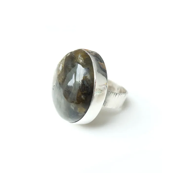 aliceeden Rings Labradorite Gemstone Ring set in Sterling Silver PROTECTION