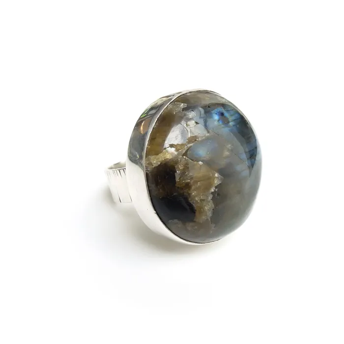 aliceeden Rings Labradorite Gemstone Ring set in Sterling Silver PROTECTION