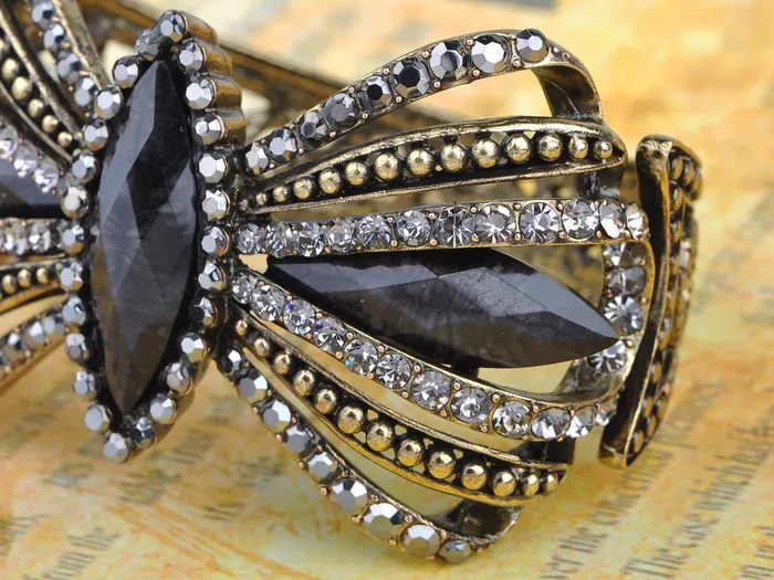 Alilang Bracelets Vintage Glam Encrusted Ribbon Bow Loop Cuff Bangle Bracelet Alilang Bracelets Vintage Glam Encrusted Ribbon Bow Loop Cuff Bangle Bracelet