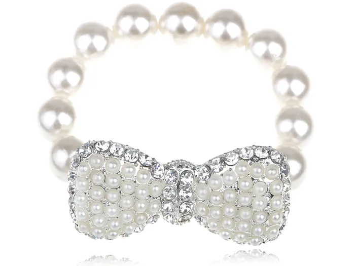 Alilang Bracelets Vintage Glam Encrusted Ribbon Bow Loop Cuff Bangle Bracelet Alilang Bracelets Vintage Glam Encrusted Ribbon Bow Loop Cuff Bangle Bracelet