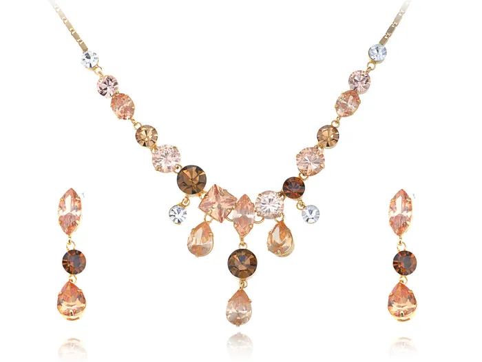 Alilang Earrings Swarovski Crystal Purple Floral Daisy Bib Necklace Stud Earrings Set Alilang Earrings Swarovski Crystal Purple Floral Daisy Bib Necklace Stud Earrings Set