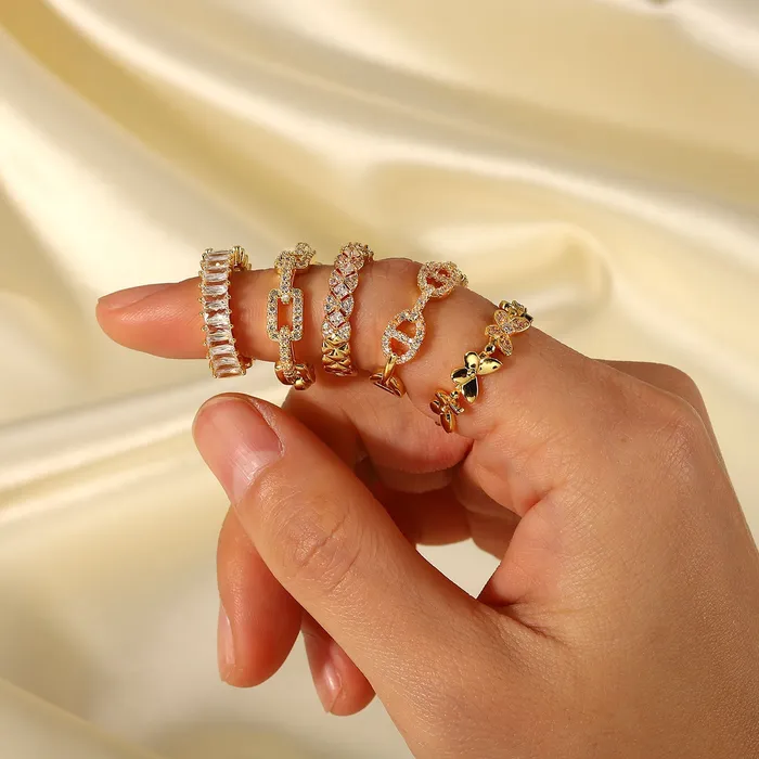 Crystal Design Gold Ring Variety Refined by AnnaKaci Rings Crystal Design Gold Ring Variety Refined by AnnaKaci Rings