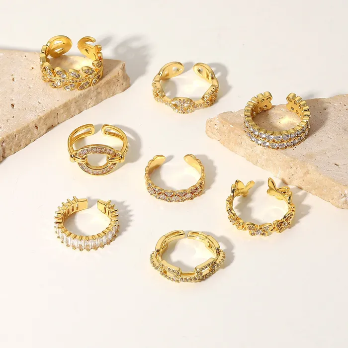 Crystal Design Gold Ring Variety Refined by AnnaKaci Rings Crystal Design Gold Ring Variety Refined by AnnaKaci Rings