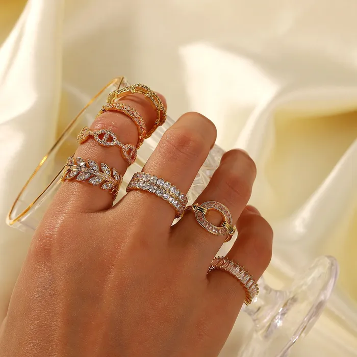 Crystal Design Gold Ring Variety Refined by AnnaKaci Rings Crystal Design Gold Ring Variety Refined by AnnaKaci Rings