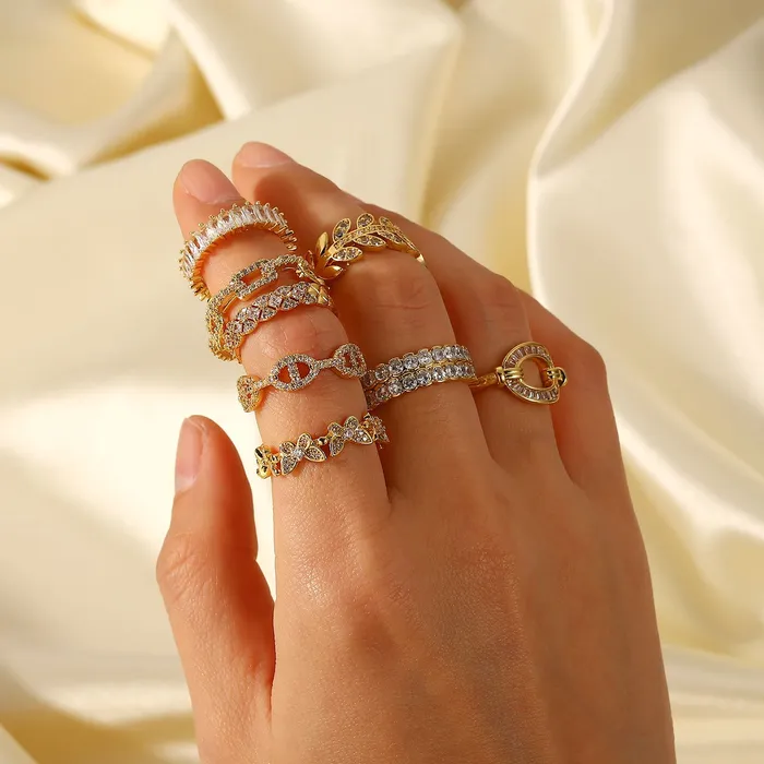 Crystal Design Gold Ring Variety Refined by AnnaKaci Rings Crystal Design Gold Ring Variety Refined by AnnaKaci Rings