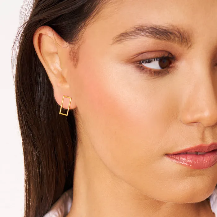 Earrings Square Outline Plated Womens Earrings Sterling Silver Kids Final Sale