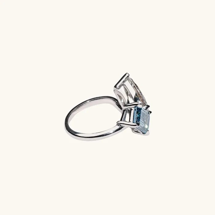 Emerald and Pear Toi et Moi Lab Diamond Engagement Ring Happy Jewelers Rings