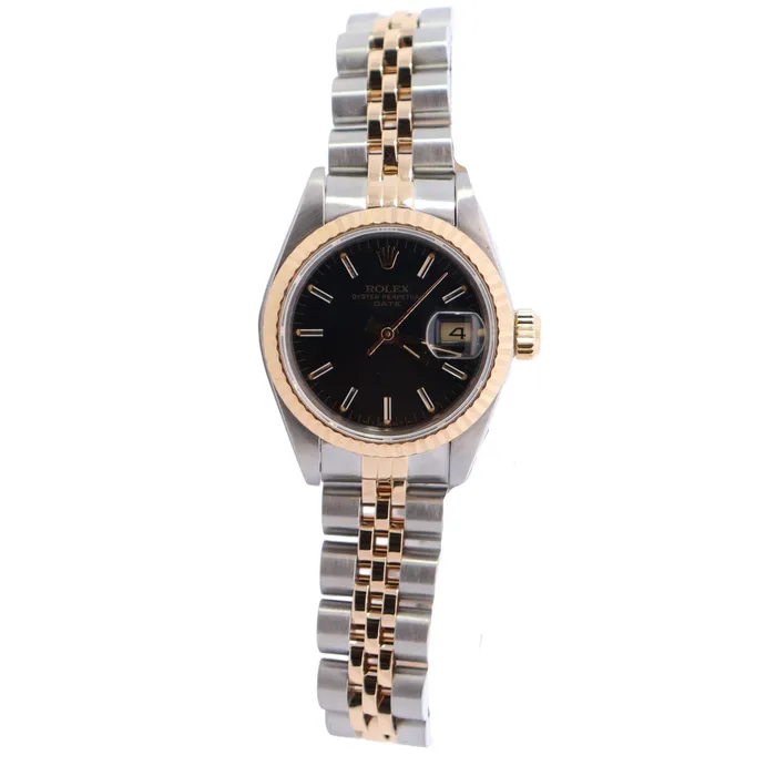 Happy Jewelers Rolex Datejust 26mm Black Watch Dial Ref 69173 Watches