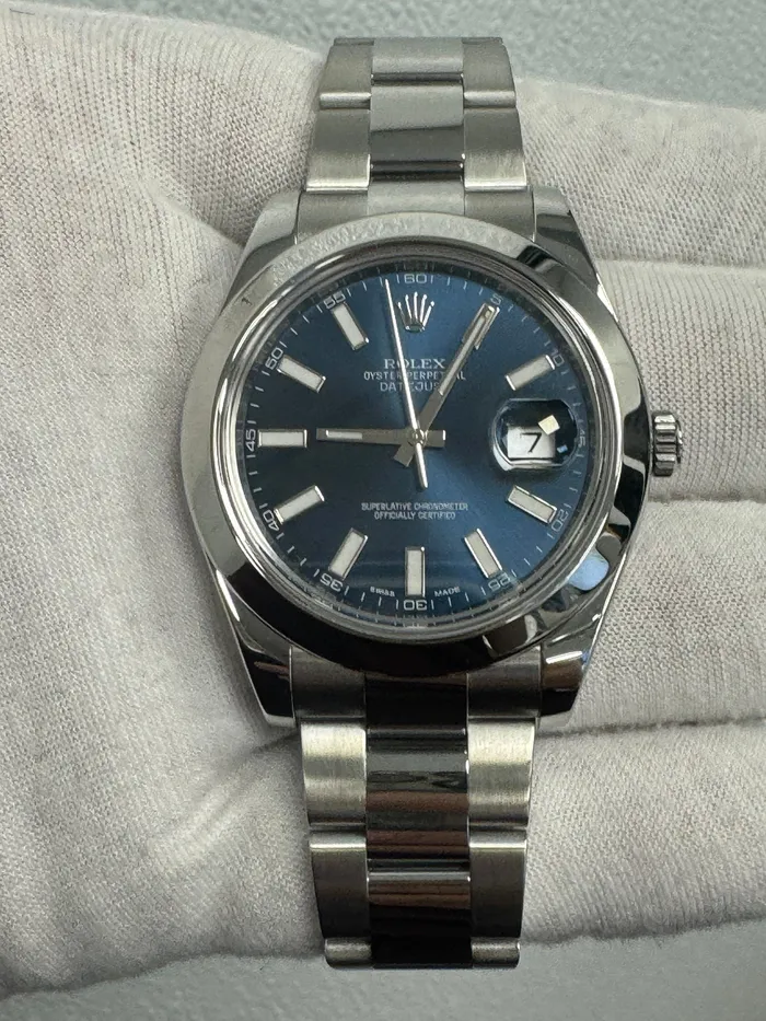 Happy Jewelers Watches Rolex Datejust Stainless Steel 41mm Blue Stick Dial Watch Reference 116300 Happy Jewelers Watches Rolex Datejust Stainless Steel 41mm Blue Stick Dial Watch Reference 116300