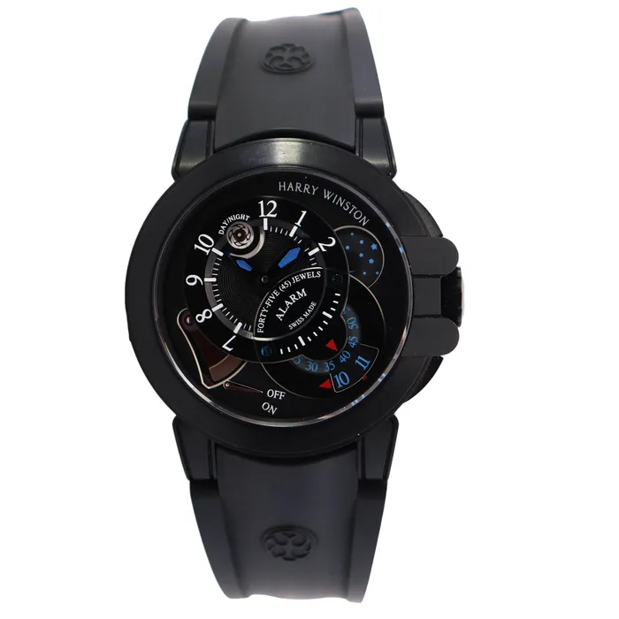 Harry Winston Ocean 44mm Black Dial Watch Ref OCEMAL44ZZ004 Happy Jewelers Watches Harry Winston Ocean 44mm Black Dial Watch Ref OCEMAL44ZZ004 Happy Jewelers Watches