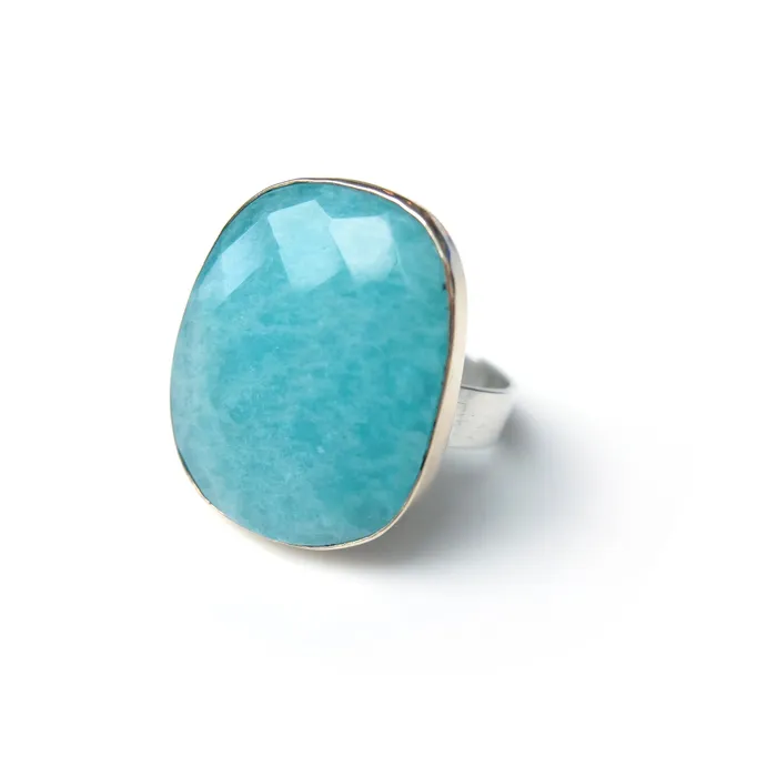 Rings aliceeden Amazonite Gemstone Ring Set in 9ct Gold and Sterling Silver AUTHENTICITY