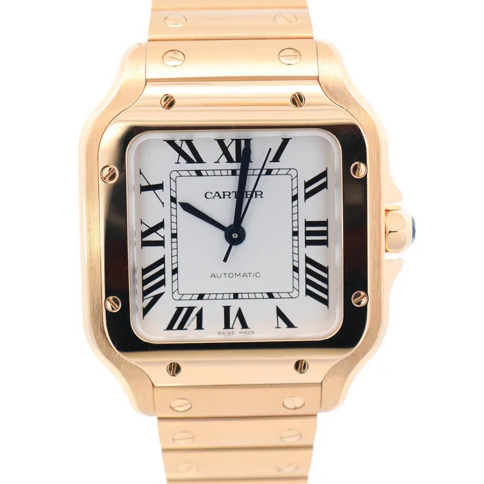 Watches Happy Jewelers Cartier Santos 35mm Yellow Gold White Dial Watch Ref WGSA0030 Watches Happy Jewelers Cartier Santos 35mm Yellow Gold White Dial Watch Ref WGSA0030