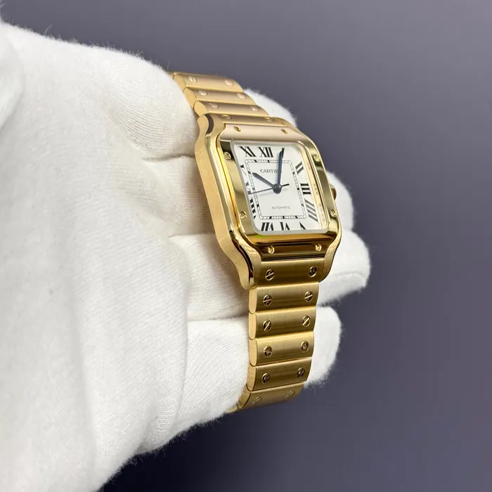 Watches Happy Jewelers Cartier Santos 35mm Yellow Gold White Dial Watch Ref WGSA0030 Watches Happy Jewelers Cartier Santos 35mm Yellow Gold White Dial Watch Ref WGSA0030