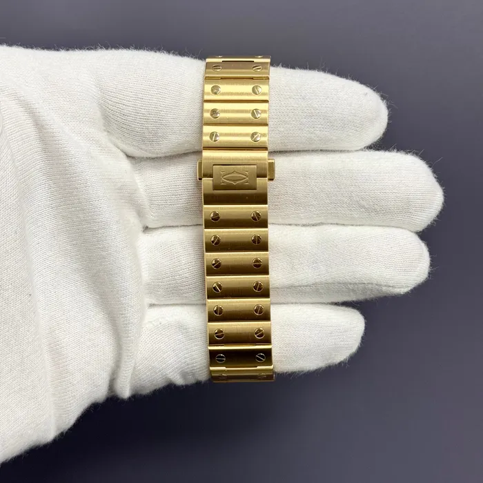 Watches Happy Jewelers Cartier Santos 35mm Yellow Gold White Dial Watch Ref WGSA0030 Watches Happy Jewelers Cartier Santos 35mm Yellow Gold White Dial Watch Ref WGSA0030