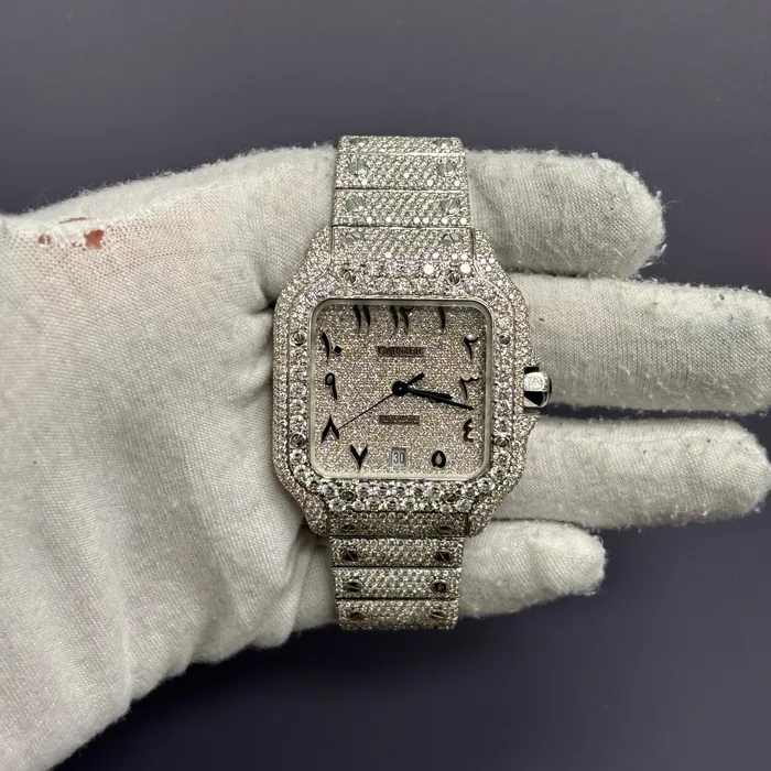 Watches Happy Jewelers Cartier Santos 40mm White Dial Watch Ref WSSA0018