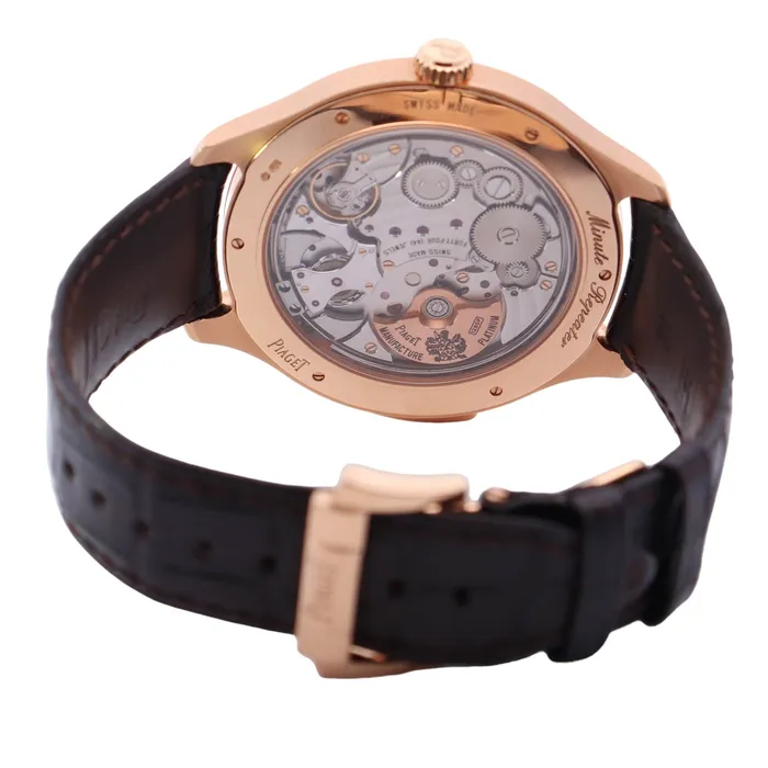 Watches Happy Jewelers Piaget Emperador Rose Gold 48mm Stick Dial Watch Reference GOA38019