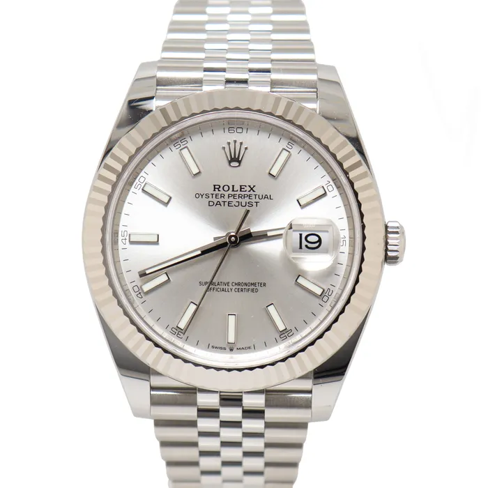 Watches happy jewelers Rolex Datejust 41mm Silver Dial Watch Ref 126334