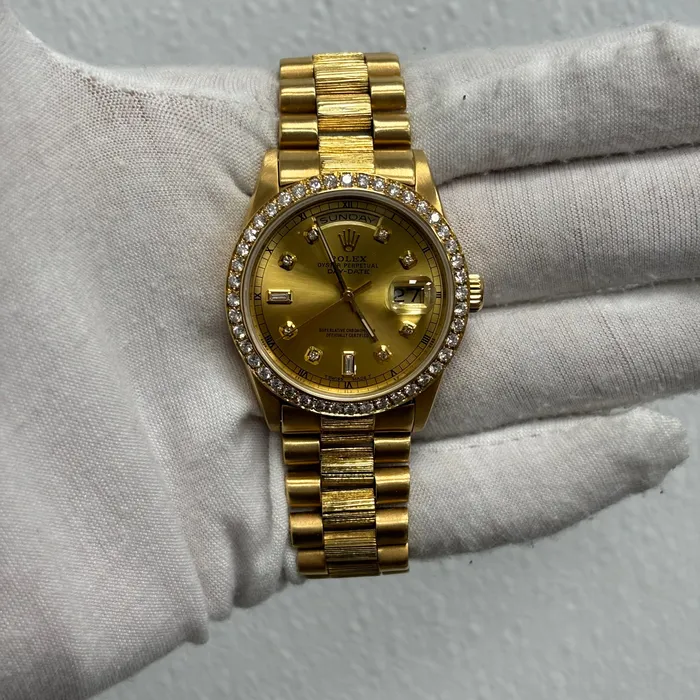 Watches Happy Jewelers Rolex DayDate 36mm Champagne Dial Watch Ref 18238
