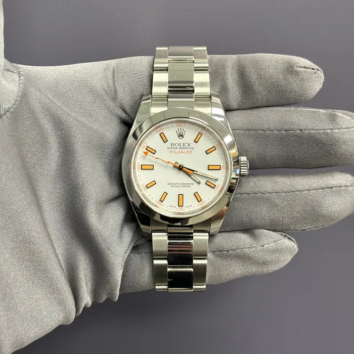 Watches Happy Jewelers Rolex Milgauss 40mm White Dial Watch Ref 116400