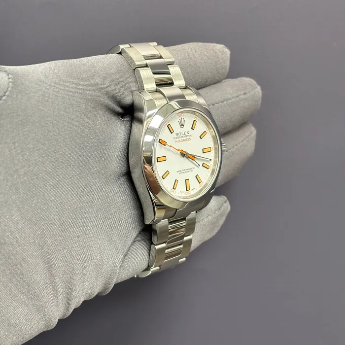 Watches Happy Jewelers Rolex Milgauss 40mm White Dial Watch Ref 116400